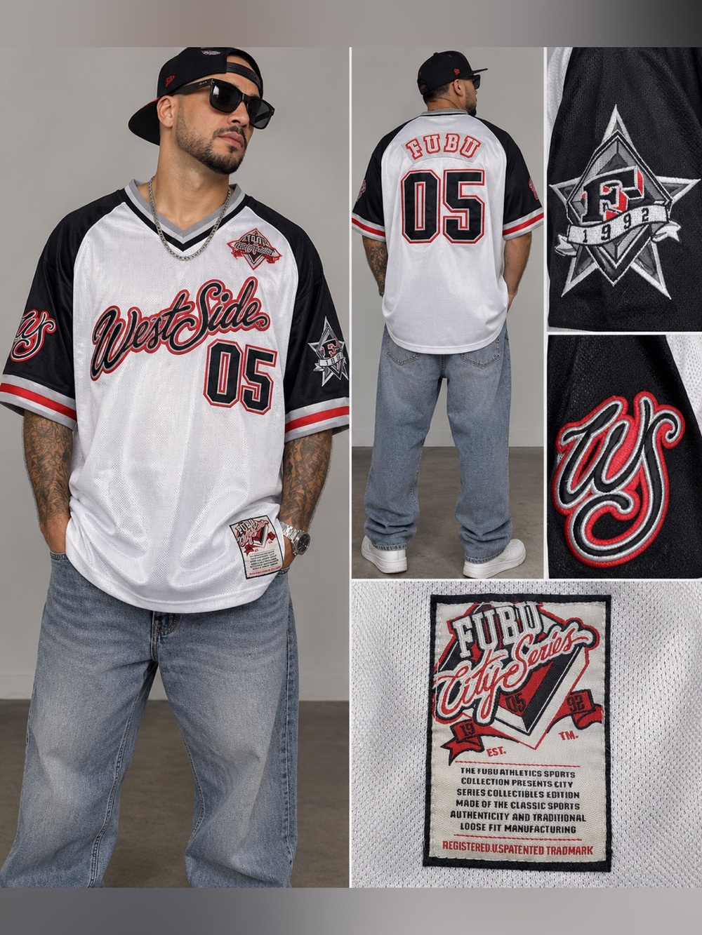 Vintage FUBU City Series West Side 05 Jersey XL Y2K Hip Hop Made in Korea